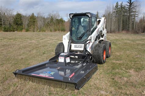 low flow skid steer brush hog|brush attachment for skid steer.